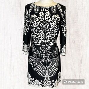 Women’s Black & White Sheath Dress By New Directions Petite Sz 14P